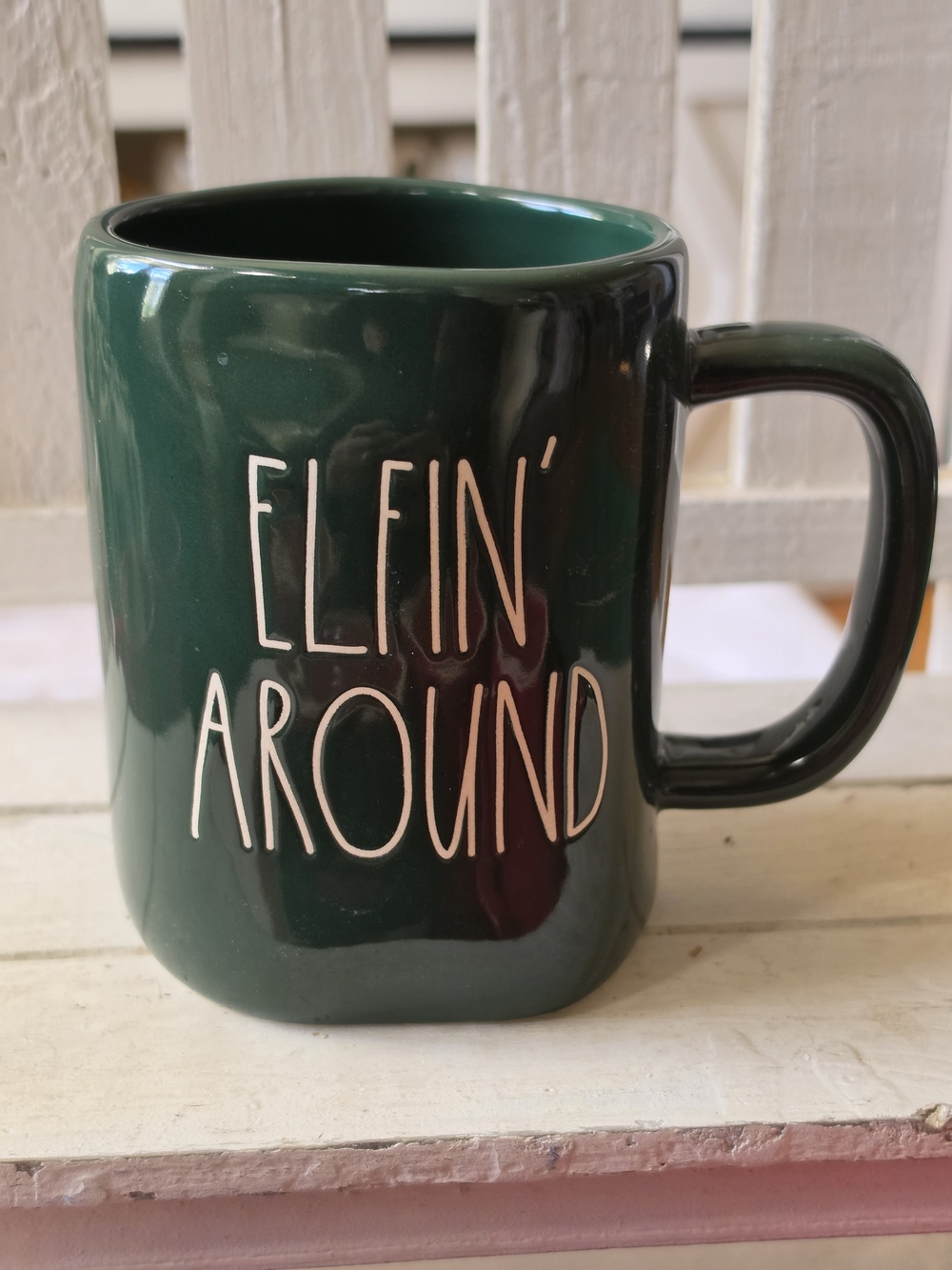 Rae Dunn Green 'Elfin' Around Coffee Mug